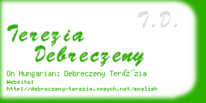 terezia debreczeny business card